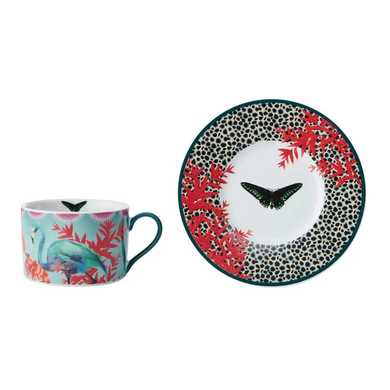 Mikasa Sarah Arnett Porcelain Cup & Saucer Set, 250ml in White White