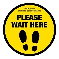 Mileta Please Wait Here Social Distancing Floor Graphic 200mm