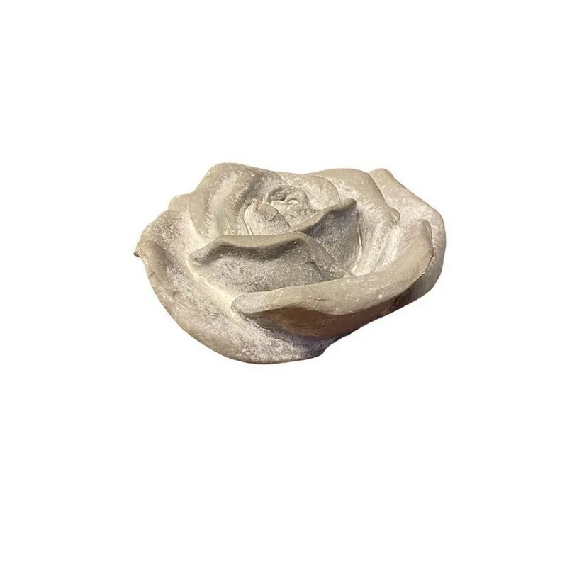 Minster Medium Decorative Flower Ornament - Resin - L15 x W15 x H7 cm - Grey Size: 1 Pack Grey 1 Pack