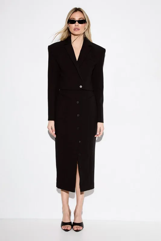 MissPap Women's Premium Pleat Back Blazer in Black Size: 8 Black 8