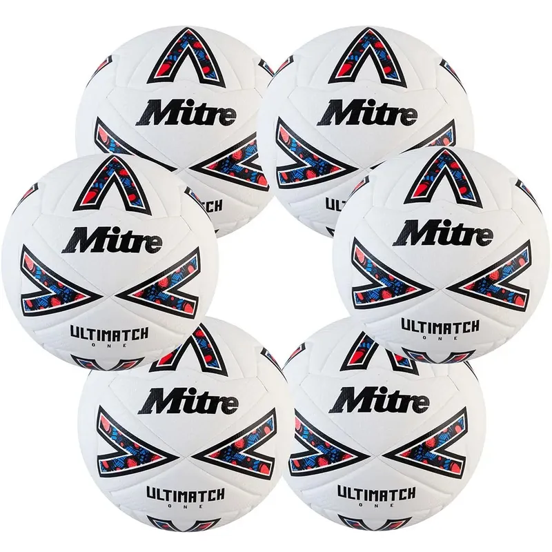 Footballs - Mitre Ultimatch - 6 Ball Pack / Size 4 / White 24