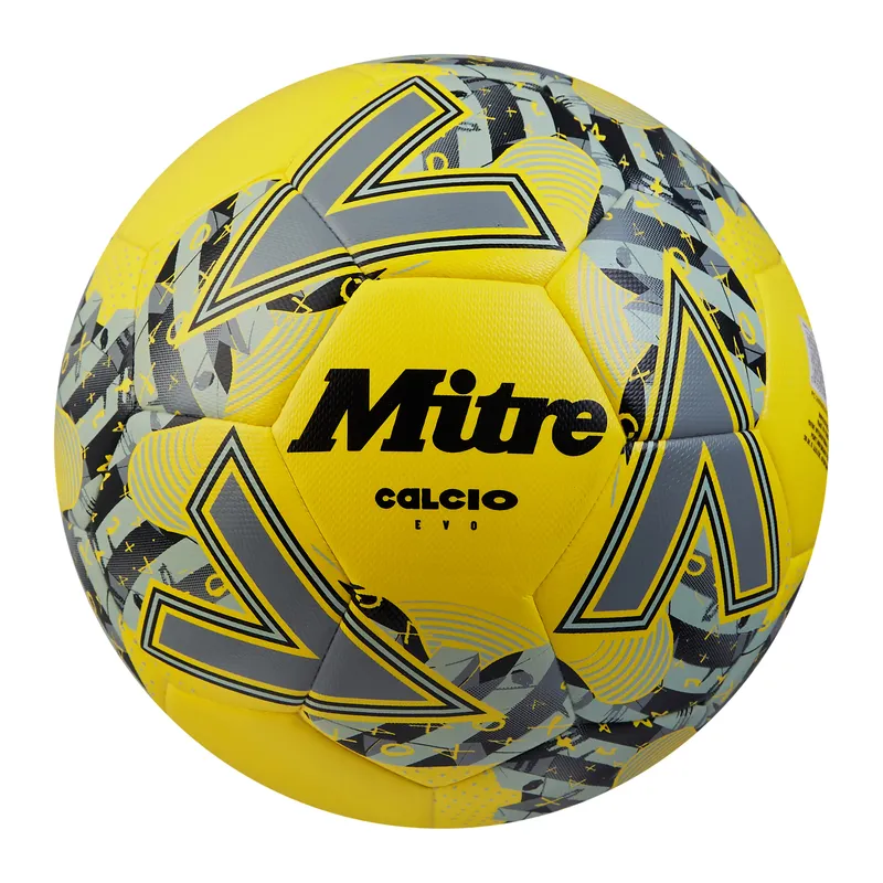 Mitre Calcio Evo Football Yellow/Black Size: 4 (Age 11-14) 15614