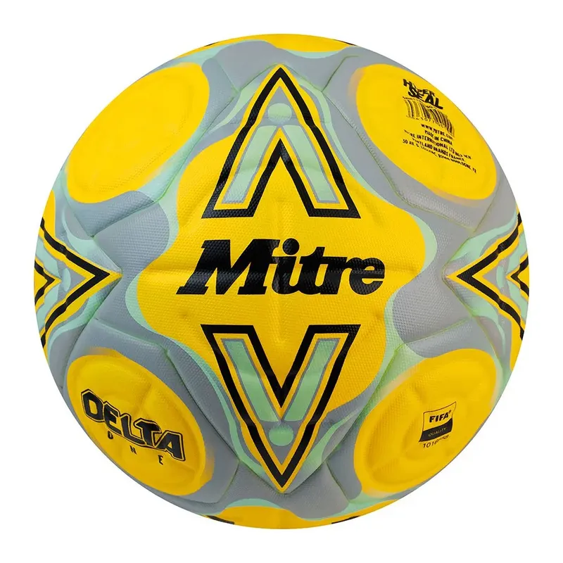 Mitre Delta One Football Ball Yellow / Black / Grey 5 unisex
