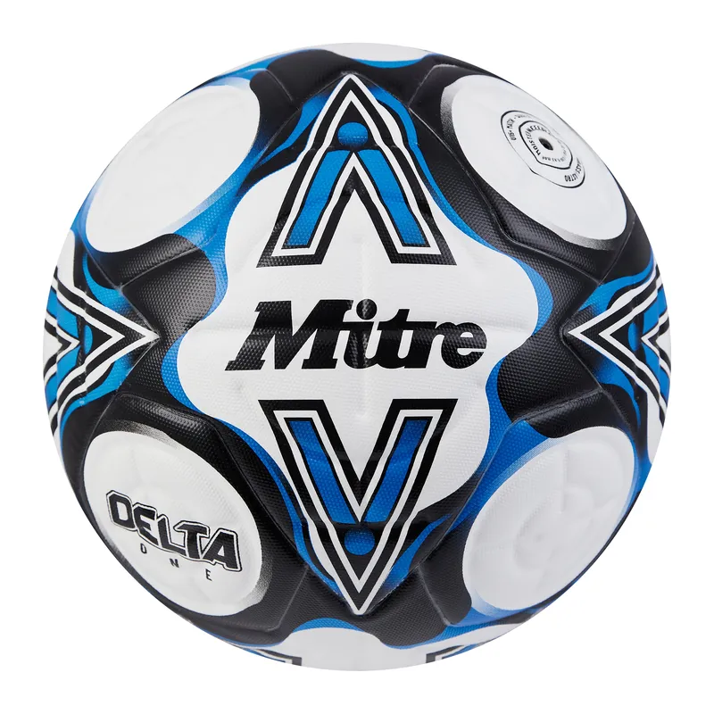 Mitre Delta One Football Ball White / Black / Blue 4 unisex