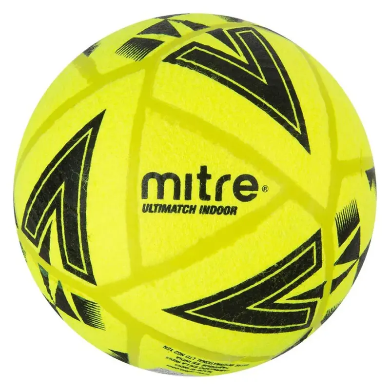Mitre Ultimatch Indoor Football Ball Yellow / Black 5 unisex