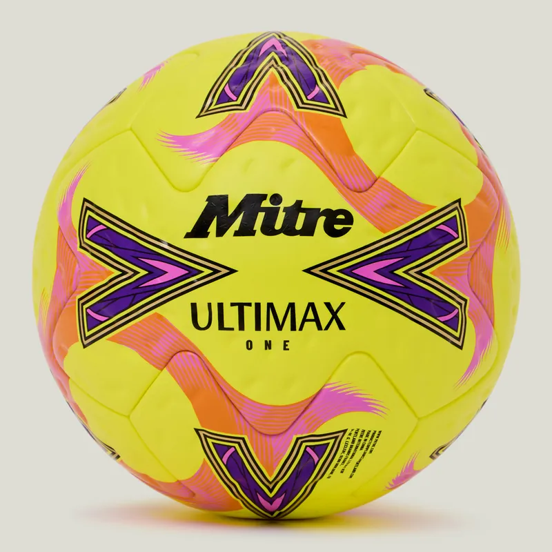 Mitre Ultimax One 26 Football Yellow/Orange/Purple Size: 5 15614