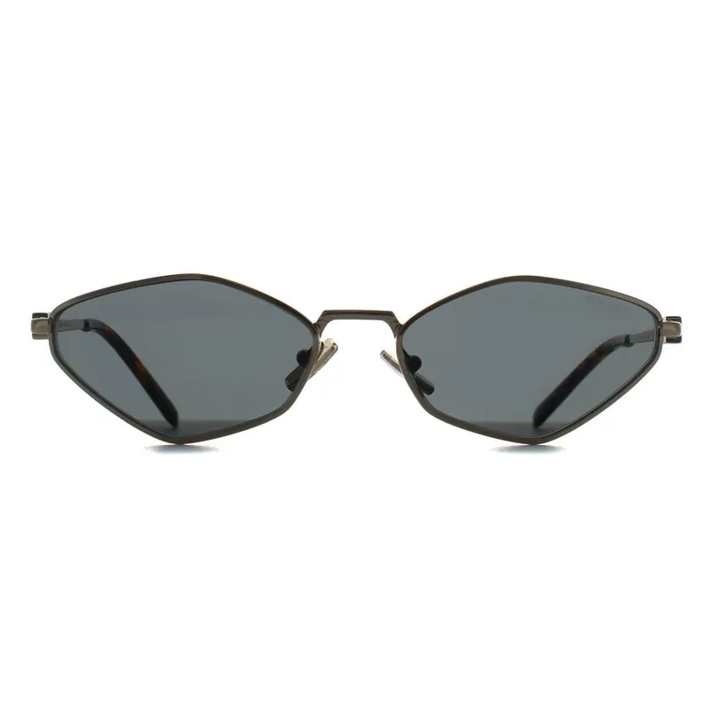 Miu Miu Women's Oval Pale Gold Dark Grey MU56ZS Gold One Size