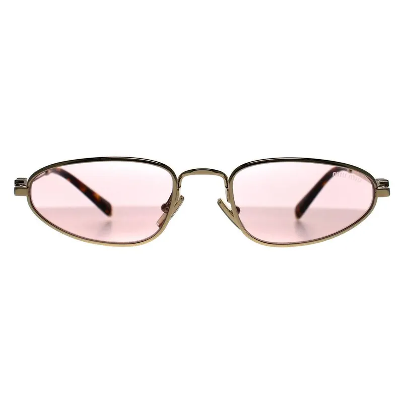 Miu Miu Women's Oval Pale Gold Pink MU52AS Gold female