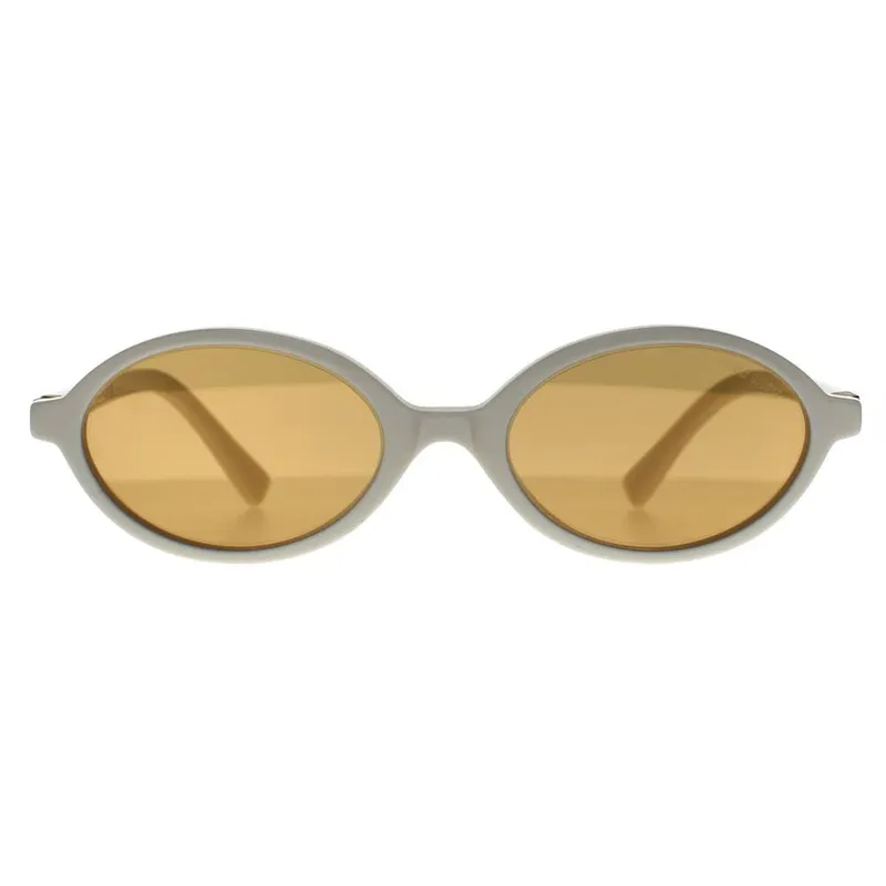 Miu Miu Women's Oval White Orange w/ Silver Internal Mirror MU04ZS White One Size female