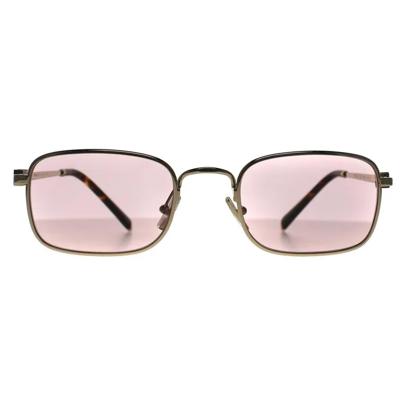 Miu Miu Women's Rectangle Pale Gold Pink MU53AS Sunglasses - Gold