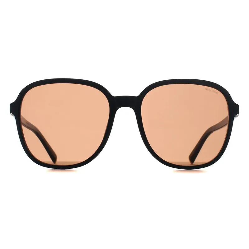 Miu Miu Women's Square Black Brown MUB01S Sunglasses - Black