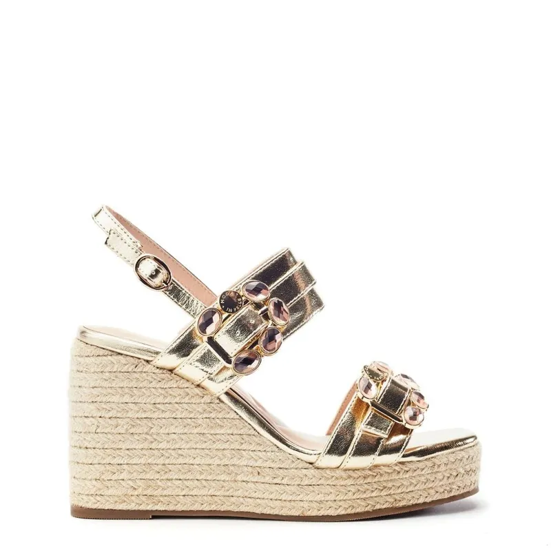 Moda In Pelle Women's 'Moyra' Porvair Wedges in Gold Size: 4 Gold