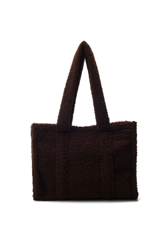 Moda In Pelle Women's 'Jemima Bag' Faux Fur Shoulder Bag in Dark Brown Dark Brown female