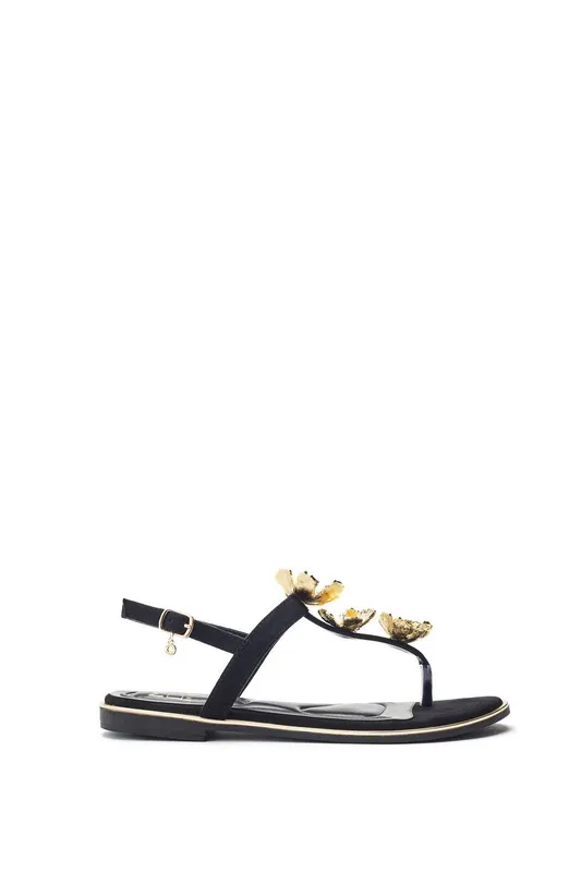 Moda In Pelle Women's 'Jewelle' Alcantara Sandals in Black Size: 3 - Black