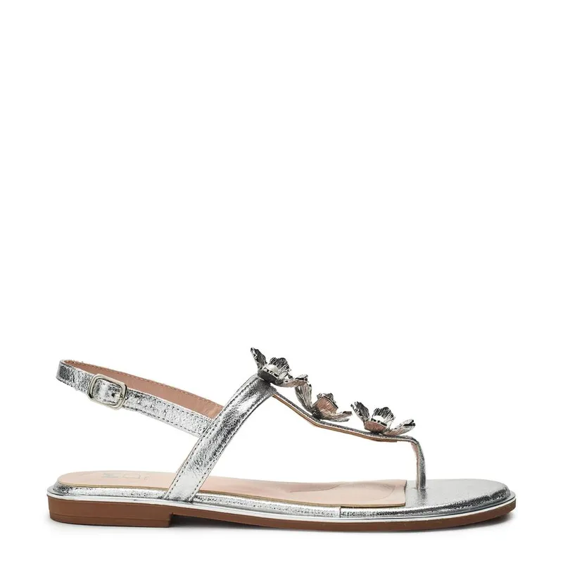 Moda In Pelle Women's 'Jewelle' Porvair Sandals in Silver Size: 3 - Silver