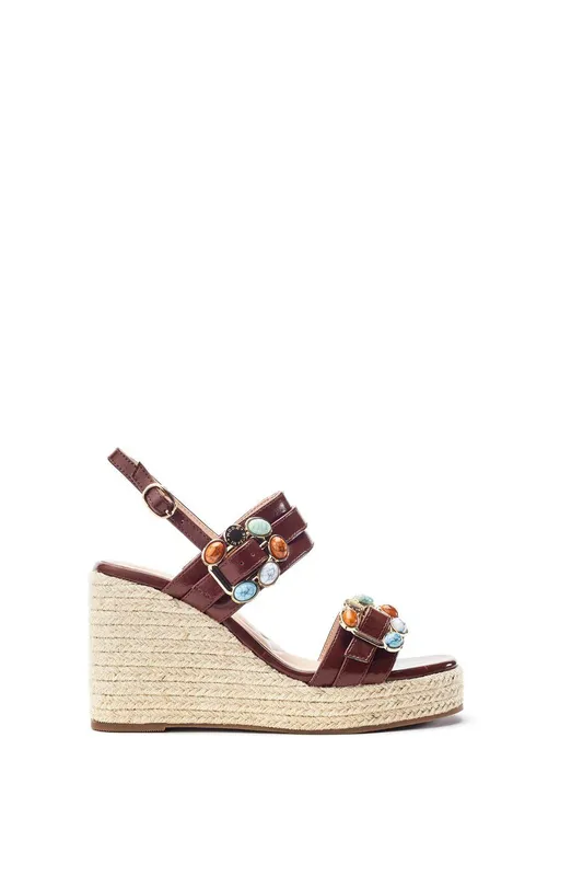 Moda In Pelle Women's 'Moyra' Porvair Wedges Sandal in Tan Size: 8 - Tan