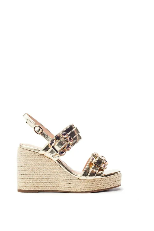 Moda In Pelle Women's 'Moyra' Porvair Wedges in Gold Size: 7 Gold