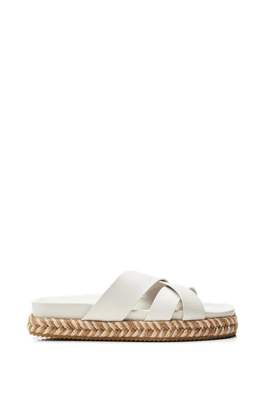 Moda In Pelle Womens Morornie Off White Sandals Faux Leather - Size Eu 41