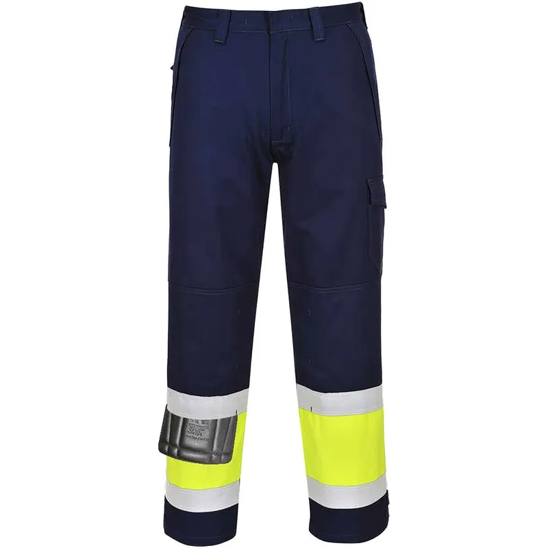 Unbranded Mens Hi-Vis Modaflame Trouser Yellow & N