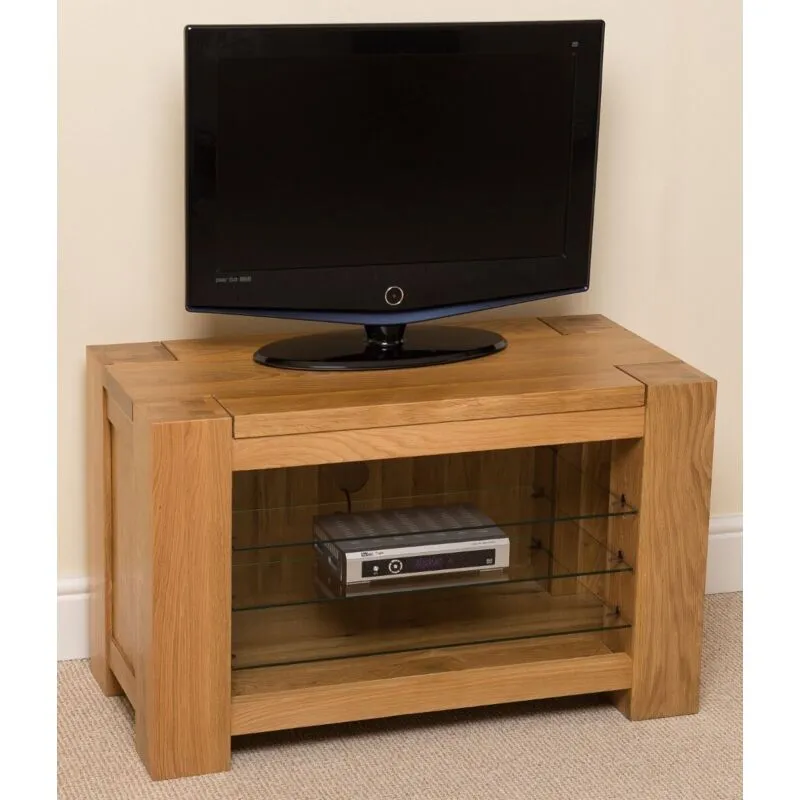Thats Furniture Kuba Solid Oak TV Unit with Storage in Light Oak Light Oak