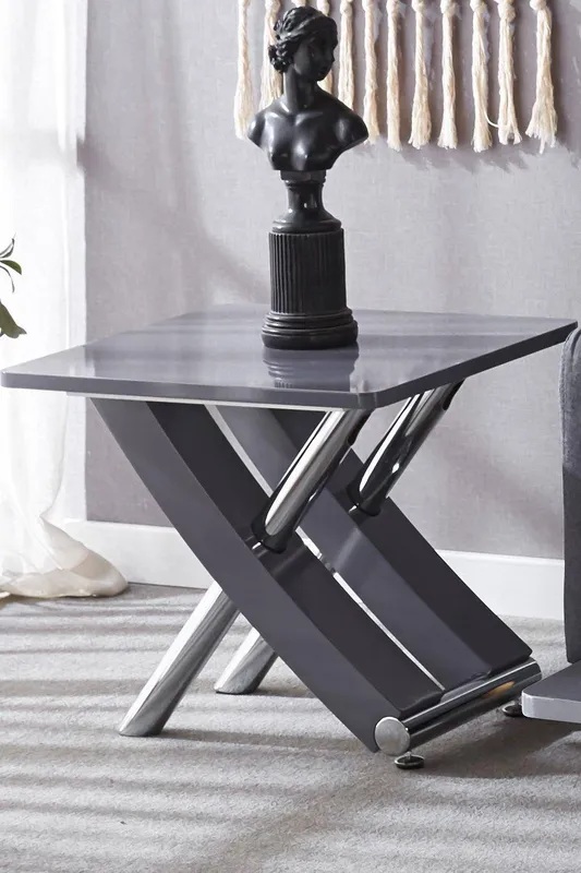 Modernique Mdf Gloss Finish Side End Table in Grey Grey
