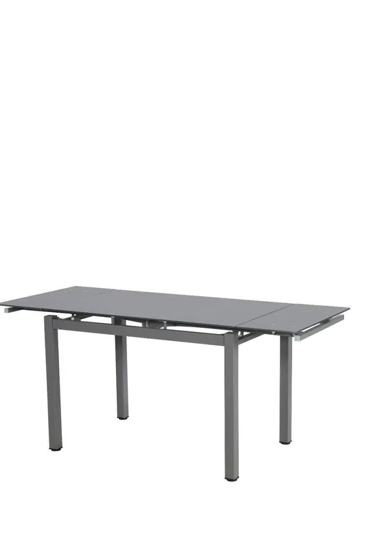 Modernique Tempered Glass Extending Large Dining Table 110 cm to 170 cm in Grey - Grey