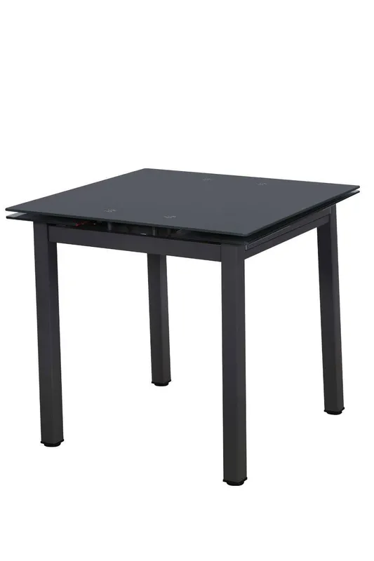 Modernique Tempered Glass Extending Small Dining Table 80 cm to 130 cm in Black Black
