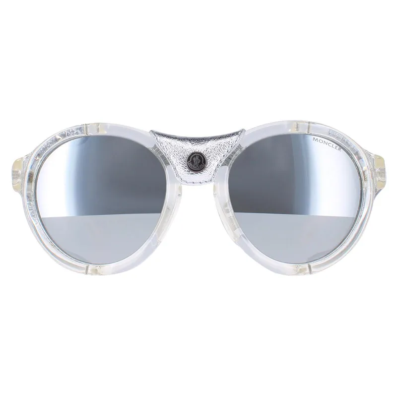 Moncler Round Unisex Crystal Silver Grey Mirror Ml0046 - One Size