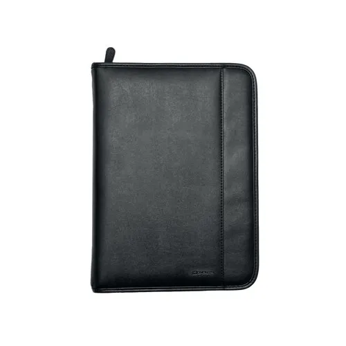 Monolith Leather Look Zipped Ring Binder A4 Black