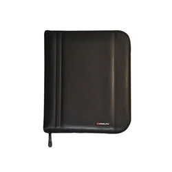 Monolith Leather Look Zipped Ring Binder PU A4 Black