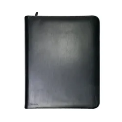 Monolith Zipped Leather Ring Binder A4 Black