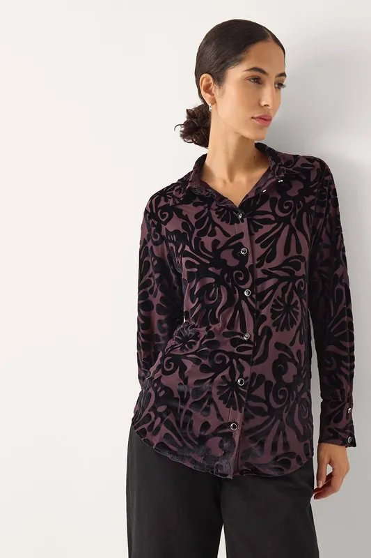 Monsoon Women's Debe Shirt Purple Size: XL - Purple