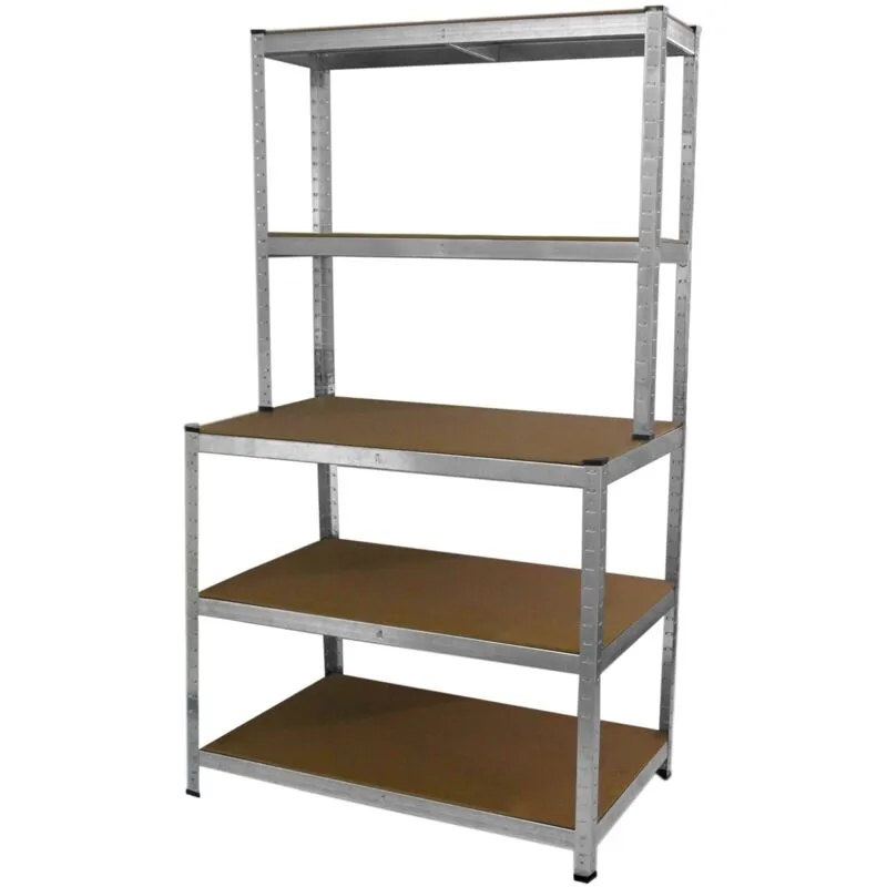 Monstershop Monster Racking Galwix Workbench Shelving Unit in Silver - Silver