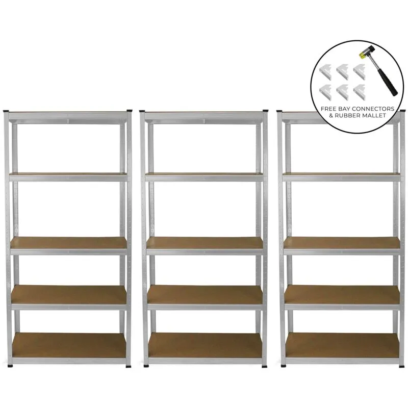 Monstershop Unisex 3 x E-Rax Galvanised Racking in Silver Silver One Size female