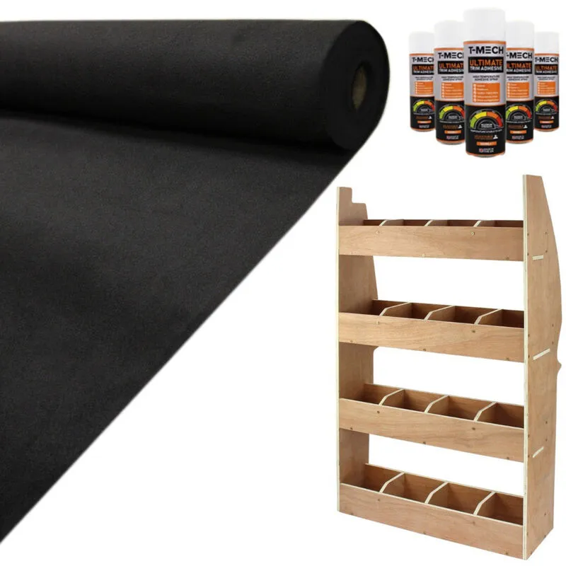Monstershop 11sqm Black Van Lining & Citroen Berlingo Racking Unit - Black