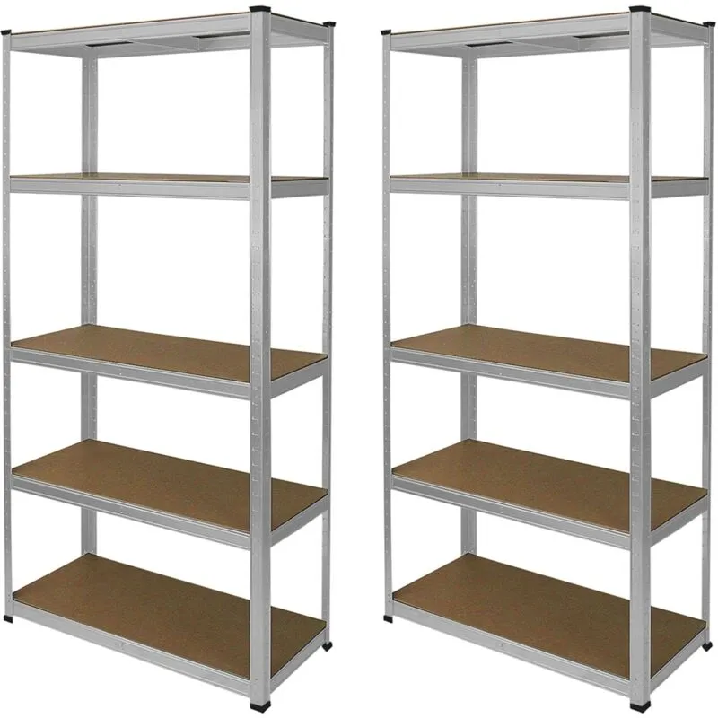Monstershop Unisex 2 x Galvanised Racking Units 90 x 40 x 180 in Silver Silver One Size female