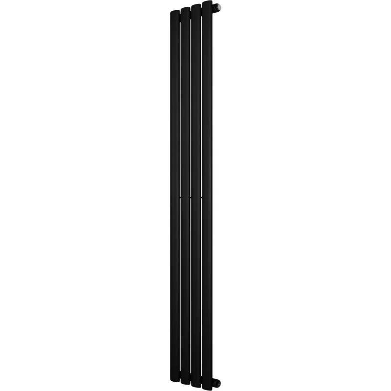 Monstershop Oval Single Column Radiator - 1600 x 240mm - Black Black
