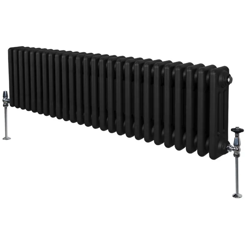 Monster-Shop Traditional 3 Column Radiator - 300 x 1192mm - Black
