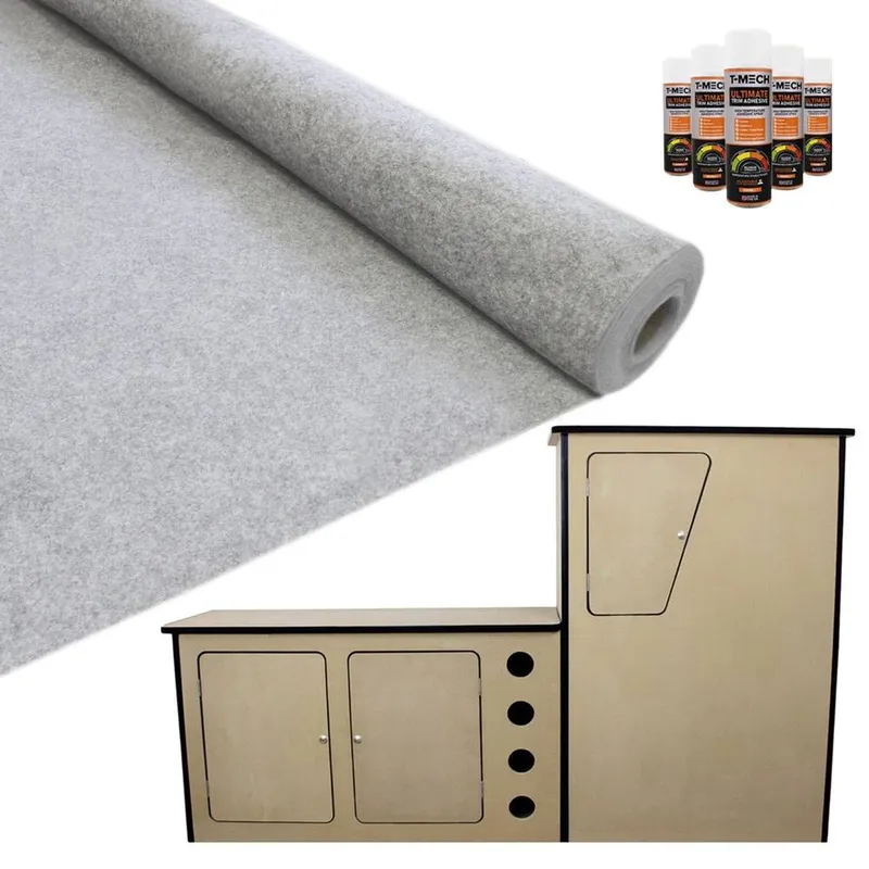Monstershop 11sqm Silver Grey Van Lining & Glue With Camper Kitchen Silver