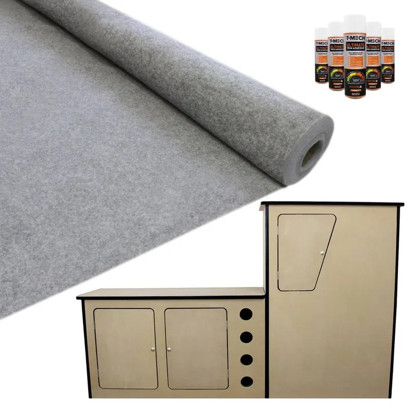 Monstershop 11sqm Smoke Grey Van Lining & Glue With Camper Kitchen - Grey