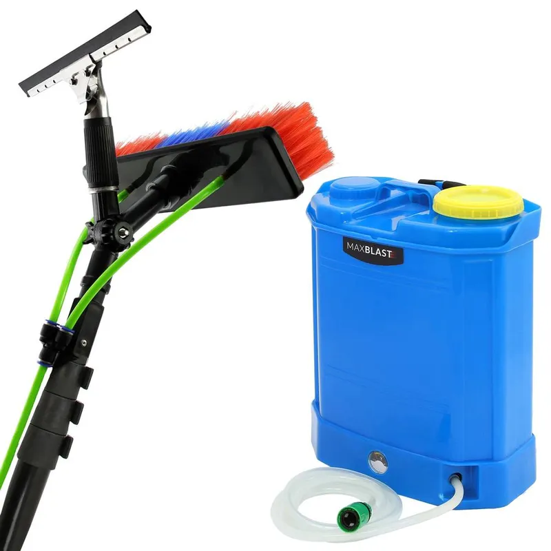 Monstershop 16L Water Fed Backpack & 24ft Cleaning Pole in Blue Blue