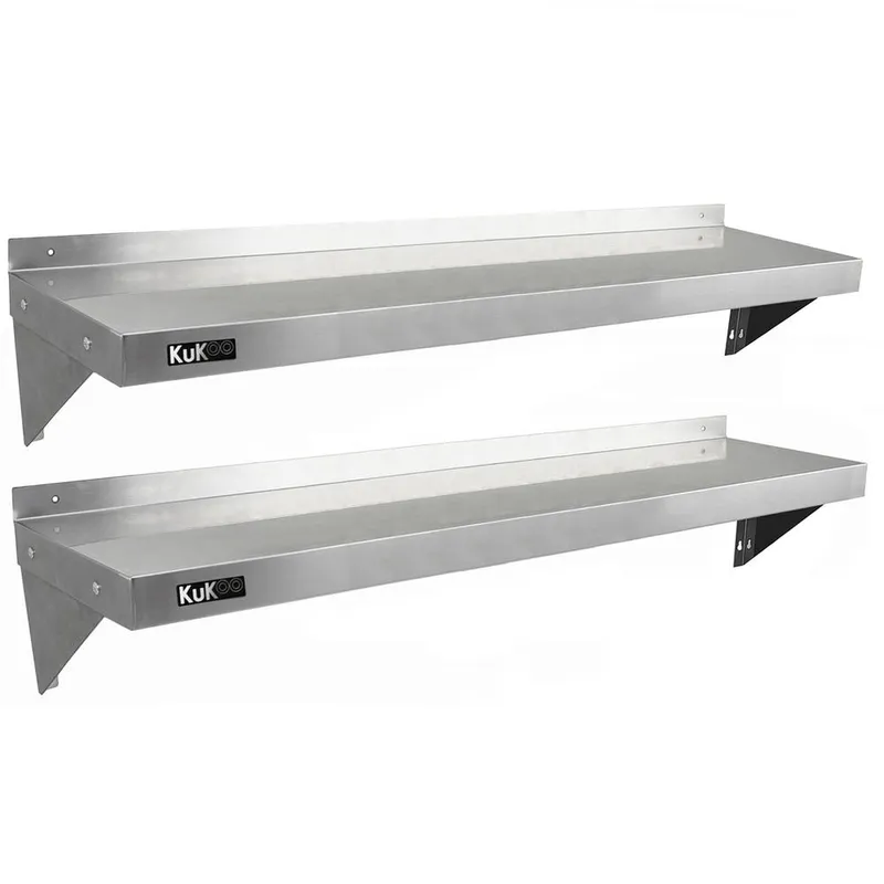 2 x Kukoo Stainless Steel Shelves 1400mm x 300mm