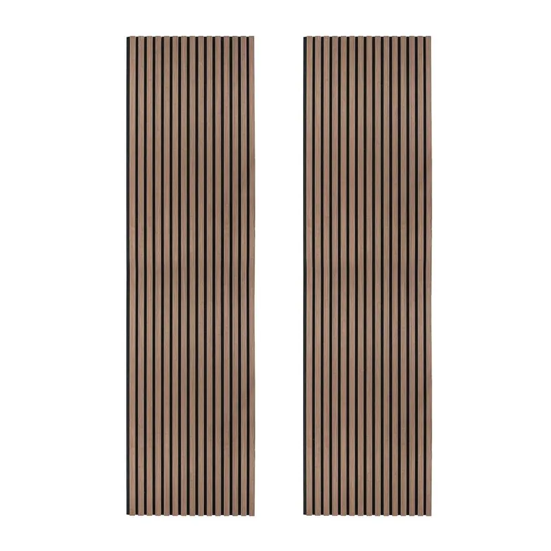 Monstershop Acoustic Slat Wall Panels x 2 - Dark Walnut in Brown - Brown