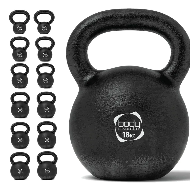 Monstershop Body Revolution Cast Iron Kettlebells 18kg in Black Black
