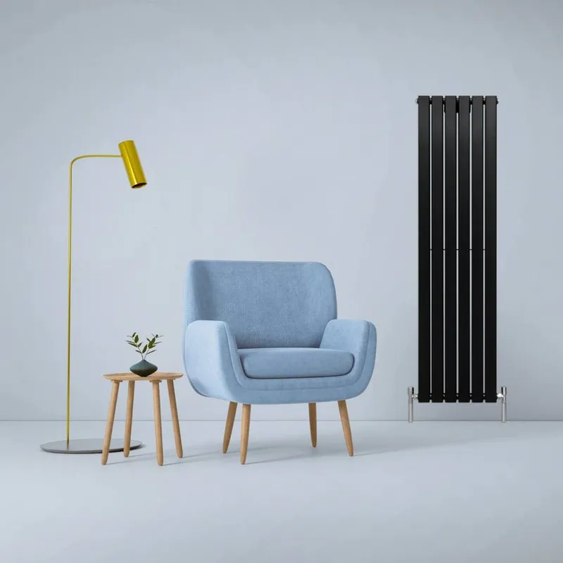 Monstershop Designer Flat Panel Radiators Matt Black 1600mm x 420mm - Black