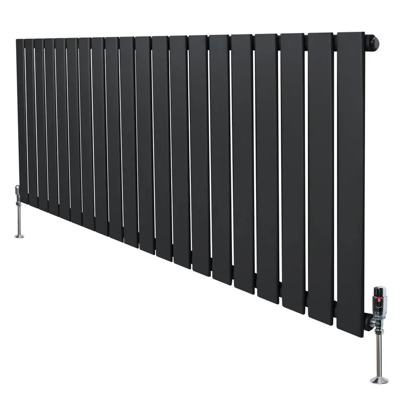 Monster Shop Flat Single Column Radiator & Valves – 600mm x 1400mm –