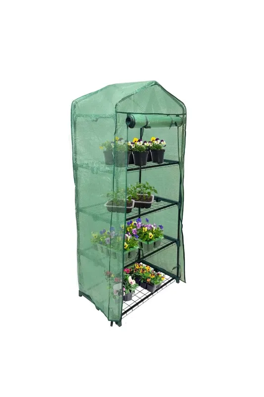 Monstershop Greenhouse 4 Tier with PE Cover in Green - Green