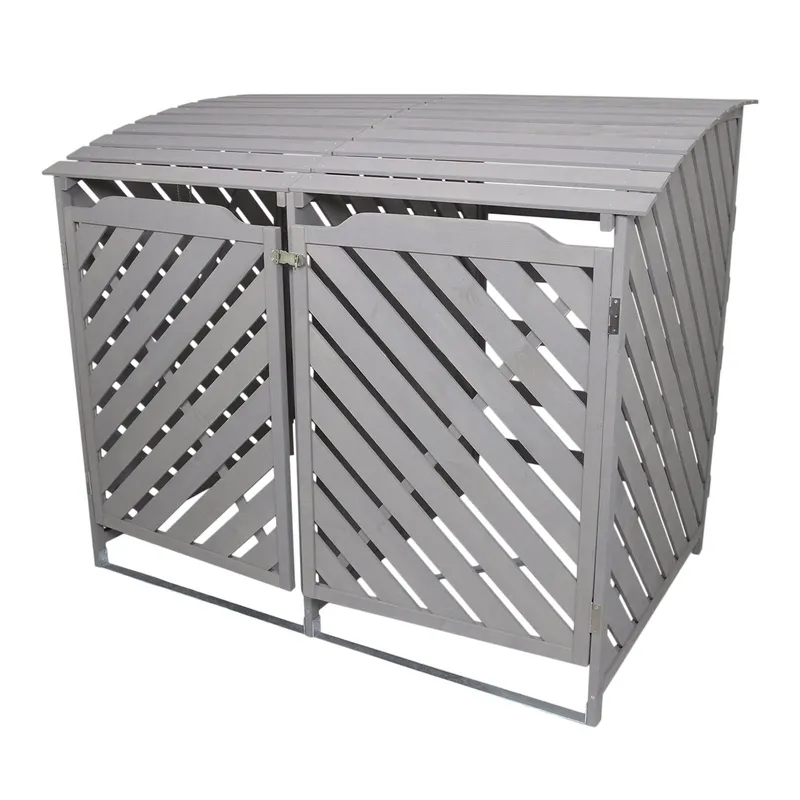 Monstershop Unisex Grey Wash Double Wheelie Bin Storage Grey female