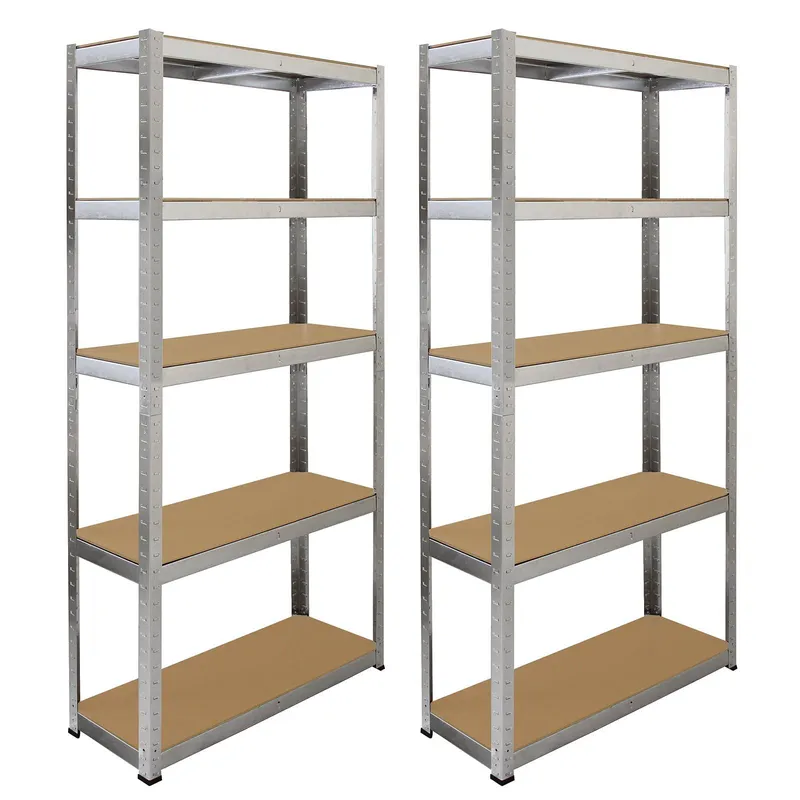 Monstershop Monster Racking 2 x Galwix Galvanised Steel Shelves, 90cm Wide in Silver - Silver
