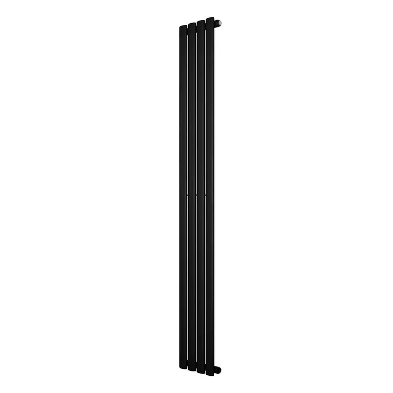 Monstershop Oval Single Column Radiator - 1800 x 240mm - Black - Black